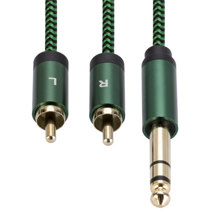 6.35mm Male to Dual RCA Female Audio Adapter Cable, Length:1m(Green) - RCA Cable by buy2fix | Online Shopping UK | buy2fix