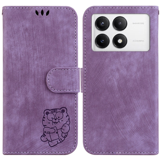 For Redmi K70 / K70 Pro Little Tiger Embossed Leather Phone Case(Purple) - K70 Cases by buy2fix | Online Shopping UK | buy2fix