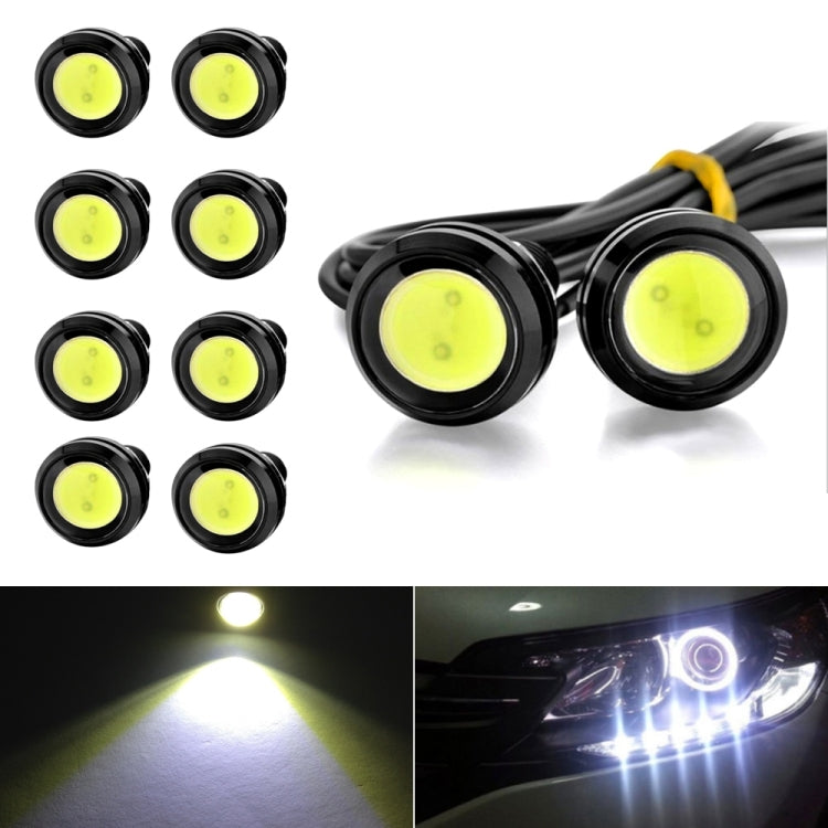 10pcs 23mm 1.5W DC12V Motorcycle Eagle Eye Light Double Lens Strobe Light(White Light) - Eagle Eye Lights by buy2fix | Online Shopping UK | buy2fix