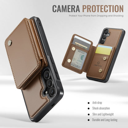 For Samsung Galaxy S24+ 5G JEEHOOD J05 Business Magnetic Style RFID Leather Phone Case(Brown) - Galaxy S24+ 5G Cases by JEEHOOD | Online Shopping UK | buy2fix