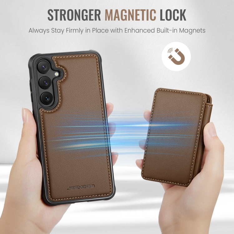 For Samsung Galaxy S24+ 5G JEEHOOD J05 Business Magnetic Style RFID Leather Phone Case(Brown) - Galaxy S24+ 5G Cases by JEEHOOD | Online Shopping UK | buy2fix