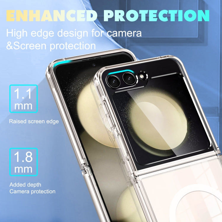 For Samsung Galaxy Z Flip5 5G MagSafe Transparent Shockproof PC Folding Phone Case - Galaxy Z Flip5 Cases by buy2fix | Online Shopping UK | buy2fix