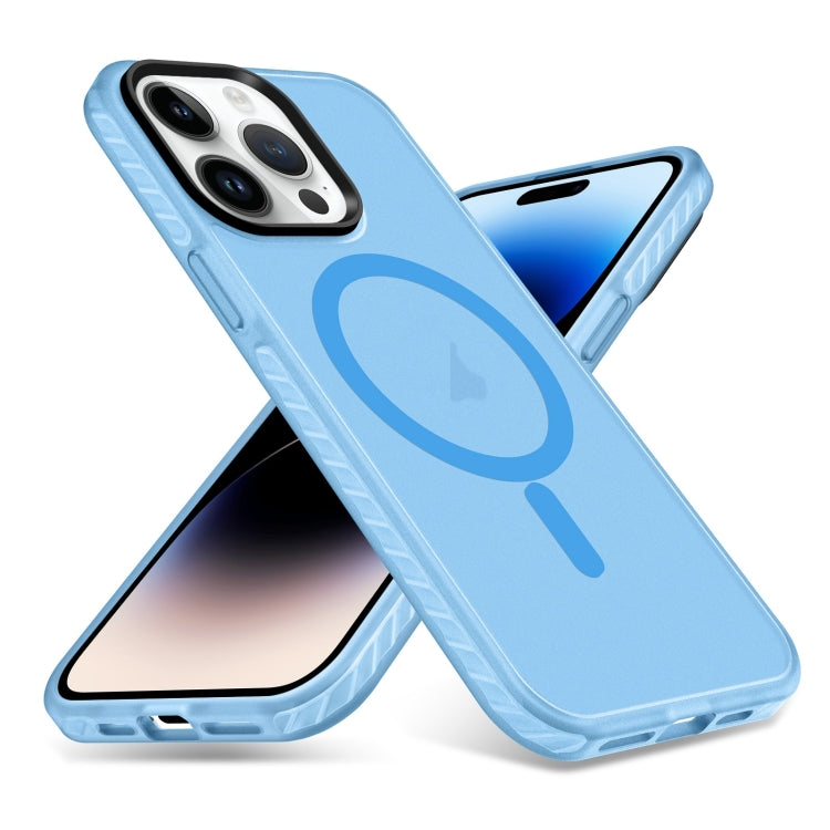 For iPhone 14 Pro Skin Feel Airbag Shockproof MagSafe Phone Case(Blue) - iPhone 14 Pro Cases by buy2fix | Online Shopping UK | buy2fix