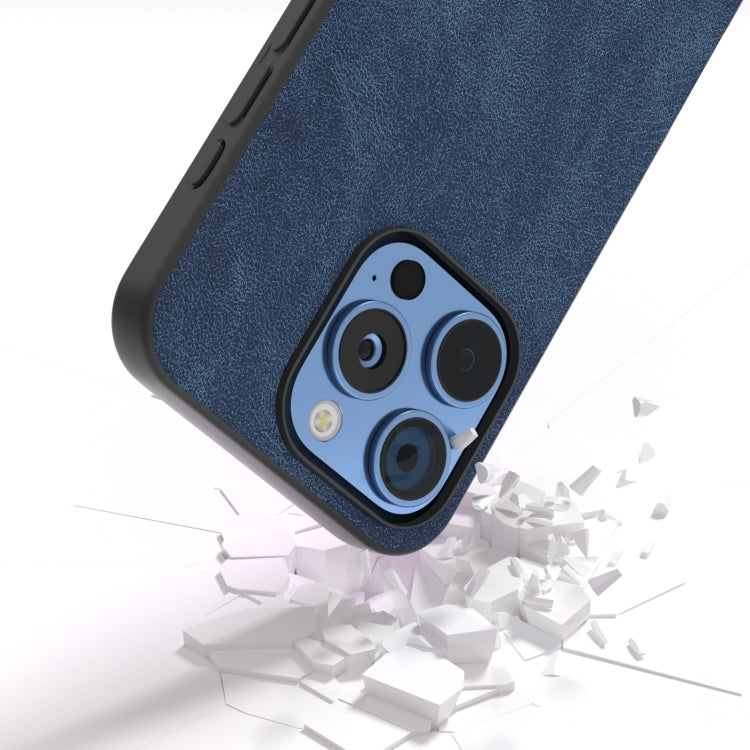 For iPhone 16 Pro Max Black Frame PU Leather Full Coverage Phone Case(Blue) - iPhone 16 Pro Max Cases by buy2fix | Online Shopping UK | buy2fix