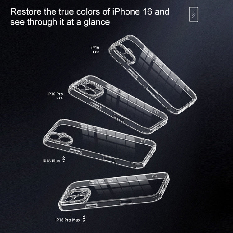 For iPhone 16 Plus Four Corner Airbag Transparent Glass Phone Case - iPhone 16 Plus Cases by buy2fix | Online Shopping UK | buy2fix