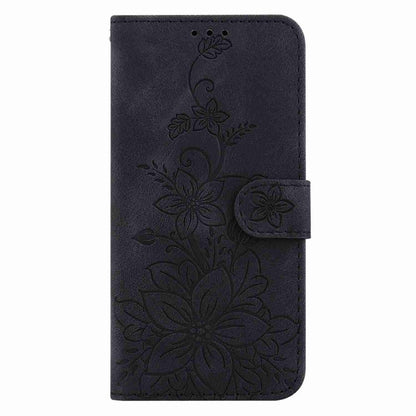 For Samsung Galaxy S25+ 5G Lily Embossed Leather Phone Case(Black) - Galaxy S25+ 5G Cases by buy2fix | Online Shopping UK | buy2fix