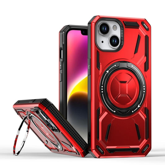 For iPhone 13 Armor II Series MagSafe Magnetic Holder Phone Case(Red) - iPhone 13 Cases by buy2fix | Online Shopping UK | buy2fix