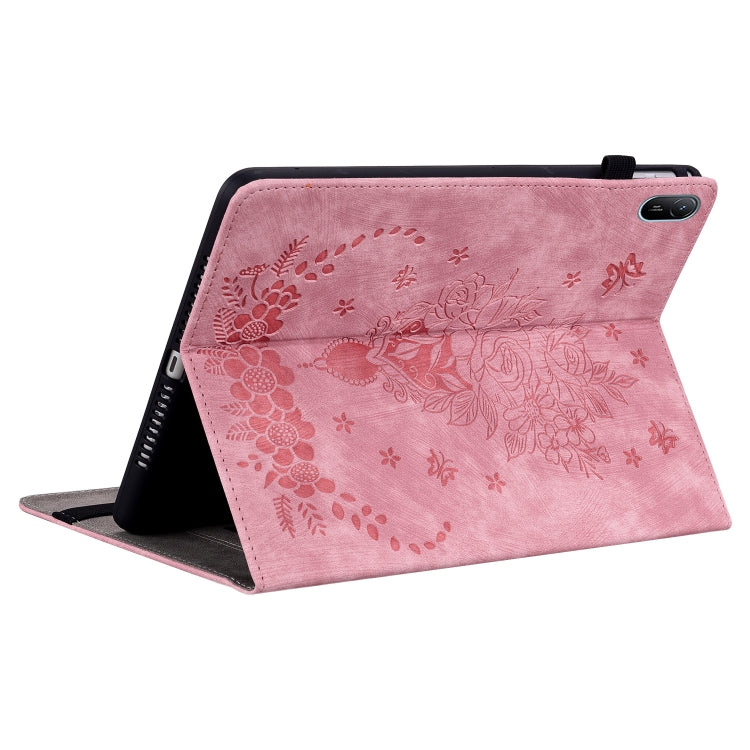 For Huawei MatePad SE 11 2024 Butterfly Rose Embossed Leather Tablet Case(Pink) - Huawei by buy2fix | Online Shopping UK | buy2fix