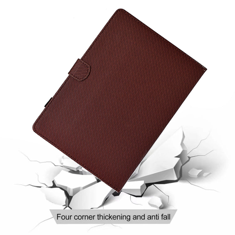 For iPad Pro 11 2024 Solid Color Fiber Texture Smart Tablet Leather Case(Brown) - iPad Pro 11 2024 Cases by buy2fix | Online Shopping UK | buy2fix