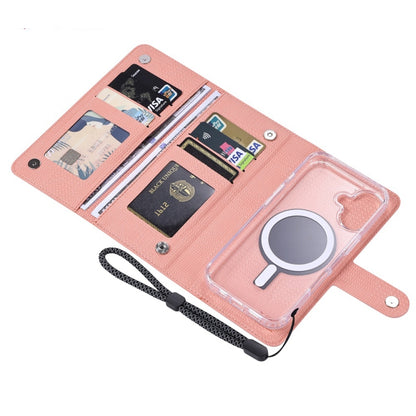 For iPhone 16 ViLi GHA-C Series RFID MagSafe Magnetic Flip Leather Phone Case(Pink) - iPhone 16 Cases by ViLi | Online Shopping UK | buy2fix