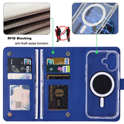 For iPhone 13 Pro Max ViLi GHA-C Series RFID MagSafe Magnetic Flip Leather Phone Case(Blue) - iPhone 13 Pro Max Cases by ViLi | Online Shopping UK | buy2fix