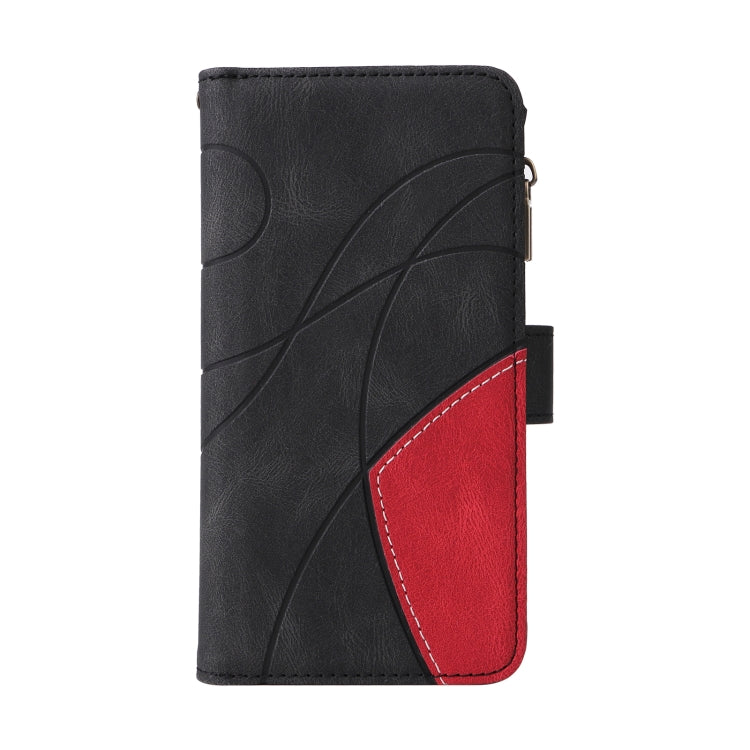 For Redmi K70 Dual-color 9 Card Slots Zipper Wallet Leather Phone Case(Black) - K70 Cases by buy2fix | Online Shopping UK | buy2fix