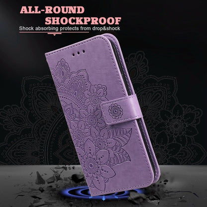 For Redmi K70 Ultra Seven-petal Flowers Embossing Leather Phone Case(Light Purple) - Xiaomi Cases by buy2fix | Online Shopping UK | buy2fix