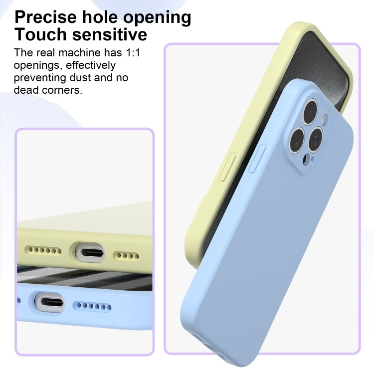 For iPhone 16 Pro Precise Hole Liquid Silicone Jelly Color Full Coverage Phone Case(Glacier Blue) - iPhone 16 Pro Cases by buy2fix | Online Shopping UK | buy2fix