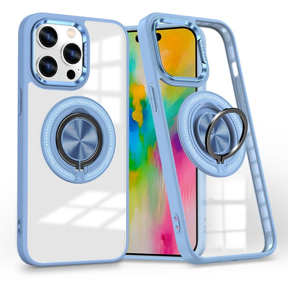 For iPhone 16 Pro Magnetic Rotating Ring Holder Phone Case(Light Blue) - iPhone 16 Pro Cases by buy2fix | Online Shopping UK | buy2fix