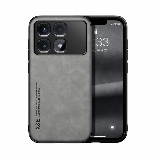 For Redmi K70 Ultra Skin Feel Magnetic Leather Back Phone Case(Light Grey) - Xiaomi Cases by buy2fix | Online Shopping UK | buy2fix