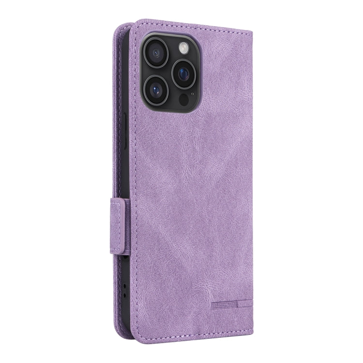 For iPhone 16 Pro Max Magnetic Clasp Leather Phone Case(Purple) - iPhone 16 Pro Max Cases by buy2fix | Online Shopping UK | buy2fix