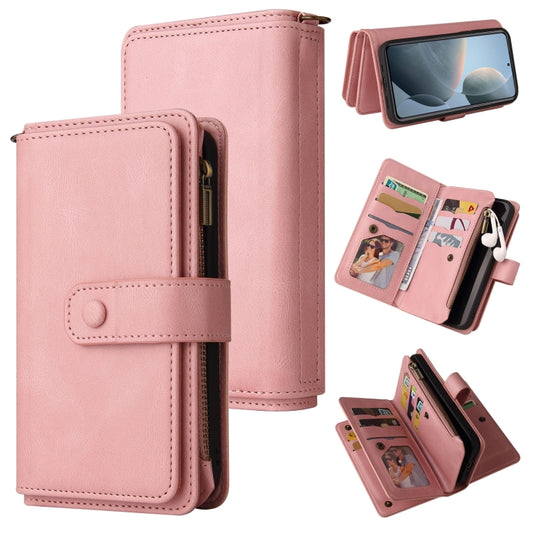 For Xiaomi 14T Skin Feel Multi Card Slots Zipper Wallet Leather Phone Case(Pink) - 14T Cases by buy2fix | Online Shopping UK | buy2fix