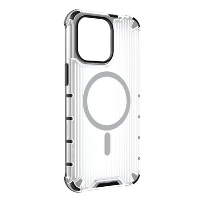 For iPhone 15 Pro Max Grating Airbag Shockproof MagSafe Frosted Phone Case(Transparent) - iPhone 15 Pro Max Cases by buy2fix | Online Shopping UK | buy2fix