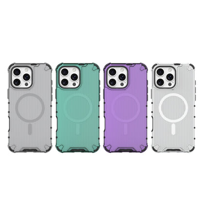 For iPhone 16 Grating Airbag Shockproof MagSafe Frosted Phone Case(Transparent) - iPhone 16 Cases by buy2fix | Online Shopping UK | buy2fix