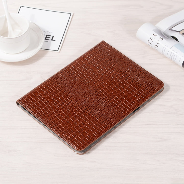 For iPad Pro 13  2024 Crocodile Texture Leather Tablet Case(Brown) - iPad Pro 13 2024 Cases by buy2fix | Online Shopping UK | buy2fix