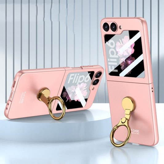 For Samsung Galaxy Z Flip6 GKK Integrated Ultra-thin Triaxial Ring Holder PC Phone Case(Pink) - Galaxy Z Flip6 5G Cases by GKK | Online Shopping UK | buy2fix