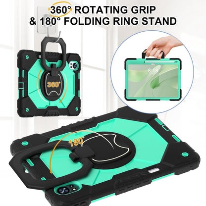 For Huawei MatePad Air 12 2024 Contrast Color Robot Silicone Hybrid PC Tablet Case(Black Mint Green) - Huawei by buy2fix | Online Shopping UK | buy2fix