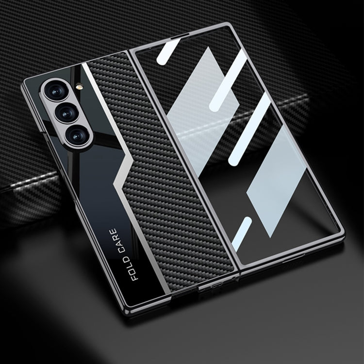 For Samsung Galaxy Z Fold6 GKK Integrated Plating TPU + Leather Supercar Full Coverage Phone Case(Grey) - Galaxy Z Fold6 5G Cases by GKK | Online Shopping UK | buy2fix