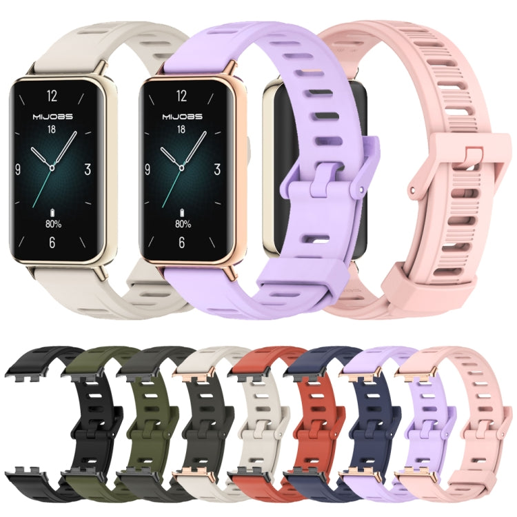 For Honor Band 9 MIJOBS Flat Hole Breathable TPU Watch Band(Pink Rose Gold) - Watch Bands by MIJOBS | Online Shopping UK | buy2fix