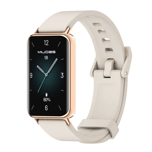 For Honor Band 9 MIJOBS Solid Color Silicone Watch Band(Gray Rose Gold) - Watch Bands by MIJOBS | Online Shopping UK | buy2fix