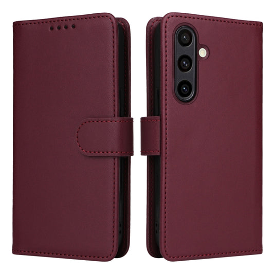 For Samsung Galaxy S24 FE 5G BETOPNICE BN-005 2 in 1 Detachable Imitate Genuine Leather Phone Case(Wine Red) - Galaxy S24 FE 5G Cases by BETOPNICE | Online Shopping UK | buy2fix