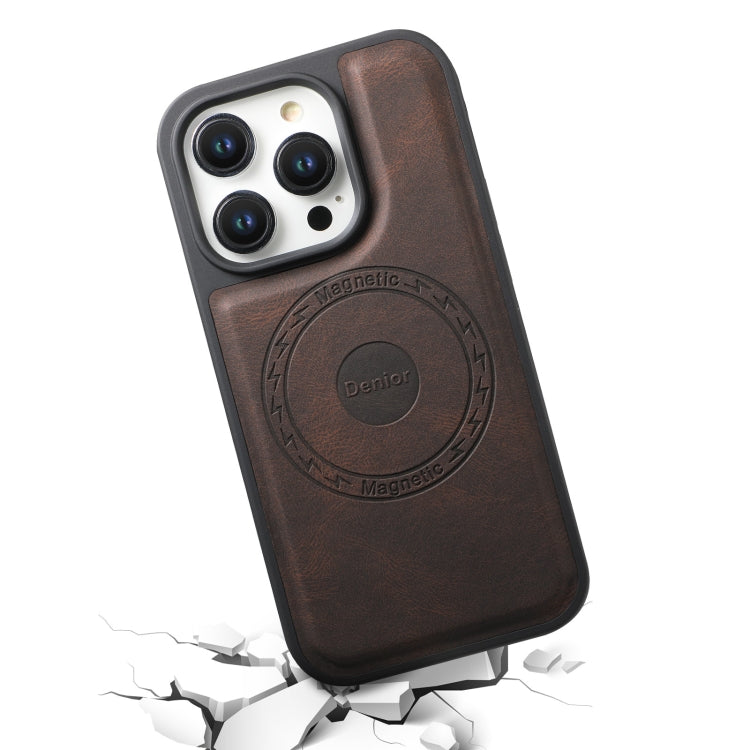 For iPhone 15 Pro Max Denior A13 Skin Feel MagSafe Phone Case(Brown) - iPhone 15 Pro Max Cases by Denior | Online Shopping UK | buy2fix