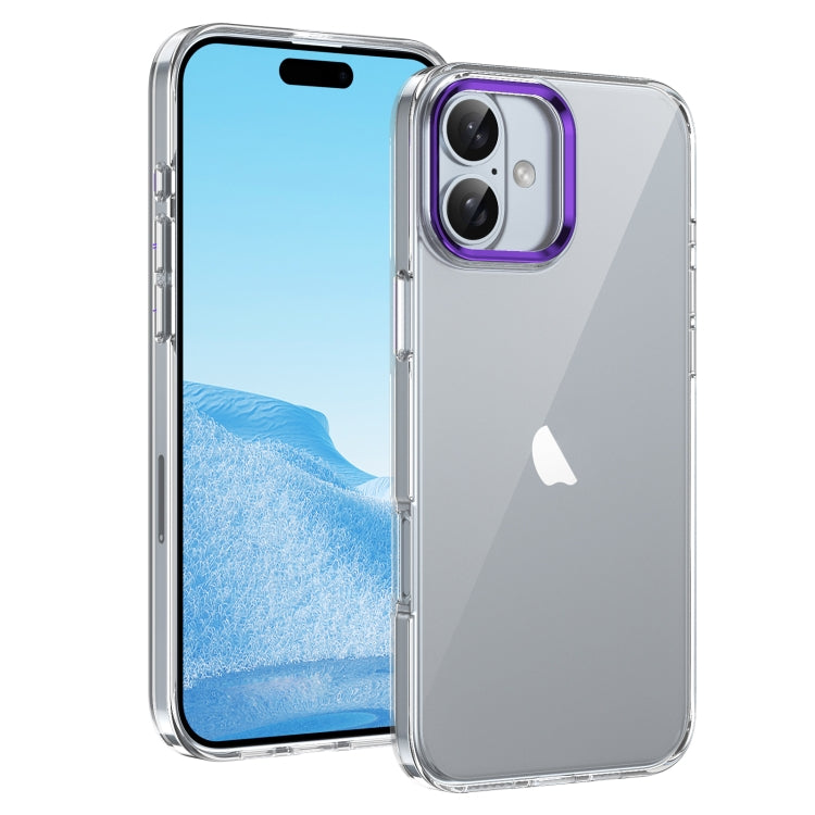 For iPhone 16 Ice Feel HD Transparent PC Full Coverage Phone Case(Purple) - iPhone 16 Cases by buy2fix | Online Shopping UK | buy2fix