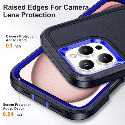 For iPhone 16 Pro Max Rugged PC + Silicone Phone Case with Holder(Dark Blue+Royal Blue) - iPhone 16 Pro Max Cases by buy2fix | Online Shopping UK | buy2fix