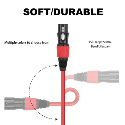 JC1015 XLR 3pin Male to Female Audio Cable, Length:10m(Purple) - Microphone Audio Cable & Connector by buy2fix | Online Shopping UK | buy2fix