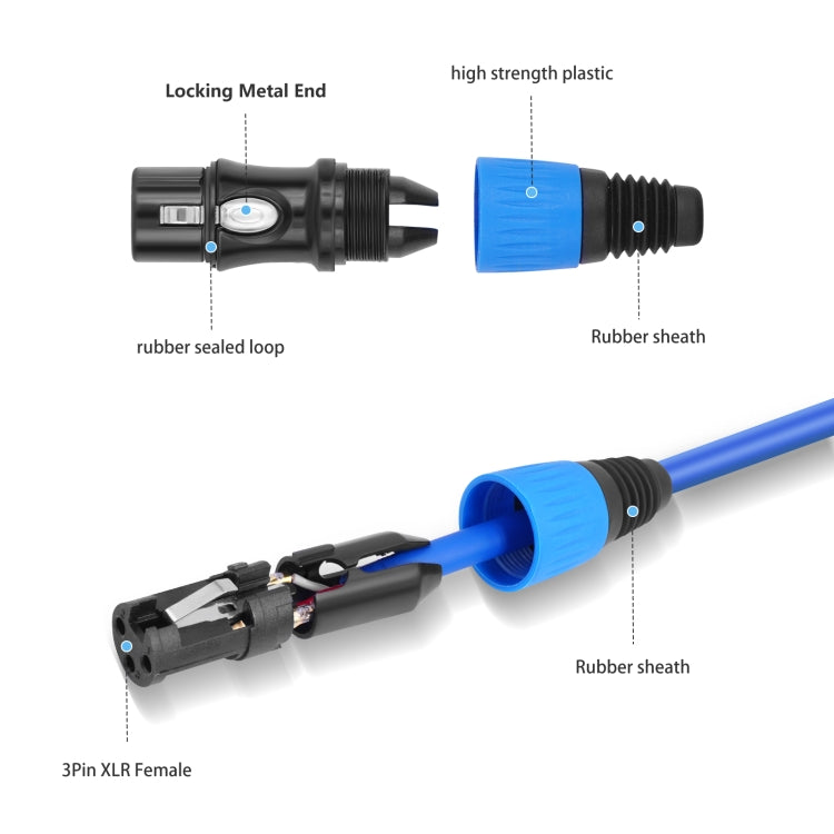 JC1015 XLR 3pin Male to Female Audio Cable, Length:3m(Green) - Microphone Audio Cable & Connector by buy2fix | Online Shopping UK | buy2fix