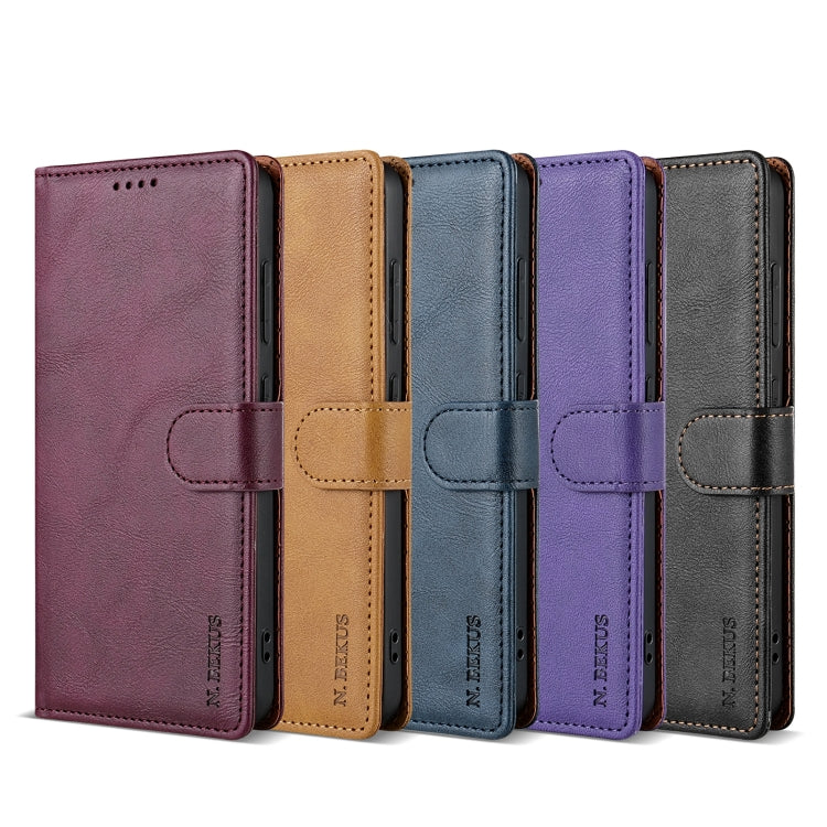 For Xiaomi 14 N.BEKUS CSJ-P1 Solid Color Leather Phone Case(Purple) - 14 Cases by N.BEKUS | Online Shopping UK | buy2fix