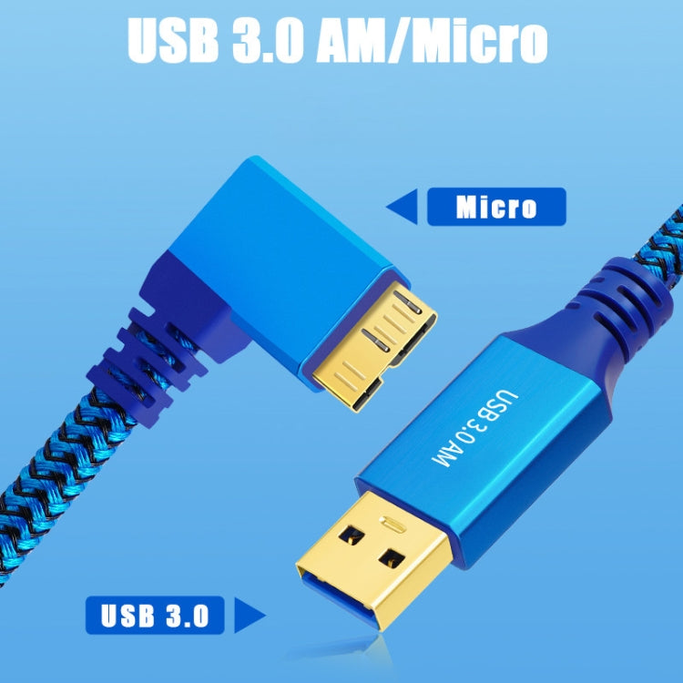 USB 3.0 A to Micro B 3.0 Male Mobile Hard Drive Data Connection Cable, Length:1m(Blue) - USB 3.0 by buy2fix | Online Shopping UK | buy2fix