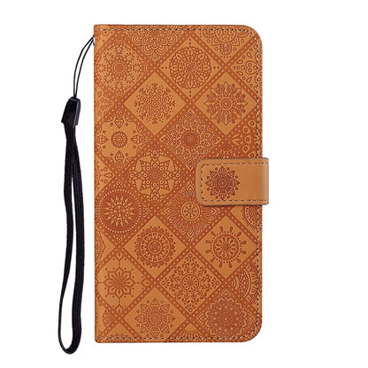 For Samsung Galaxy S25 5G Ethnic Style Embossed Pattern Leather Phone Case(Brown) - Galaxy S25 5G Cases by buy2fix | Online Shopping UK | buy2fix