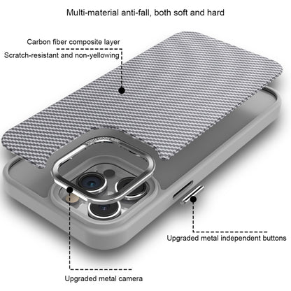 For iPhone 14 Pro Carbon Fiber Texture MagSafe Magnetic Shockproof Phone Case(Grey) - iPhone 14 Pro Cases by buy2fix | Online Shopping UK | buy2fix