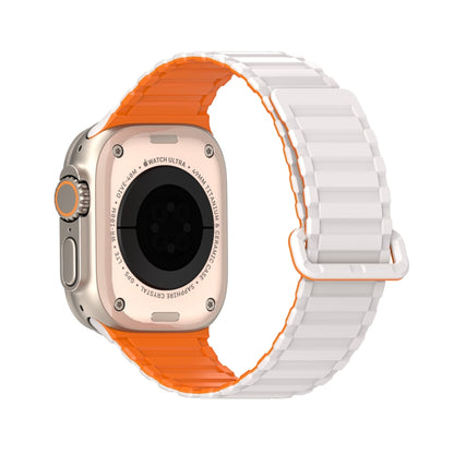 For Apple Watch 42mm DUX DUCIS KJ Series Magnetic Buckle Silicone Watch Band(Starlight Orange) - Watch Bands by DUX DUCIS | Online Shopping UK | buy2fix