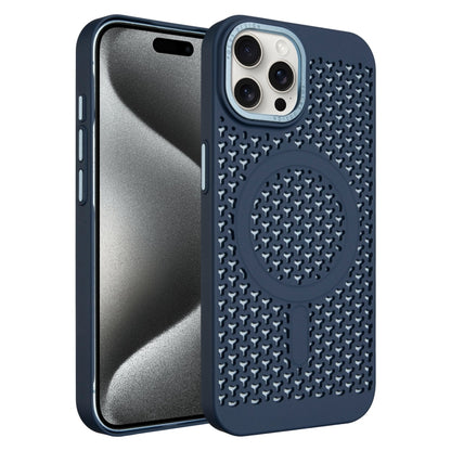 For iPhone 15 Pro Max Ice Feeling Cooling MagSafe Magnetic Phone Case(Navy Blue) - iPhone 15 Pro Max Cases by buy2fix | Online Shopping UK | buy2fix