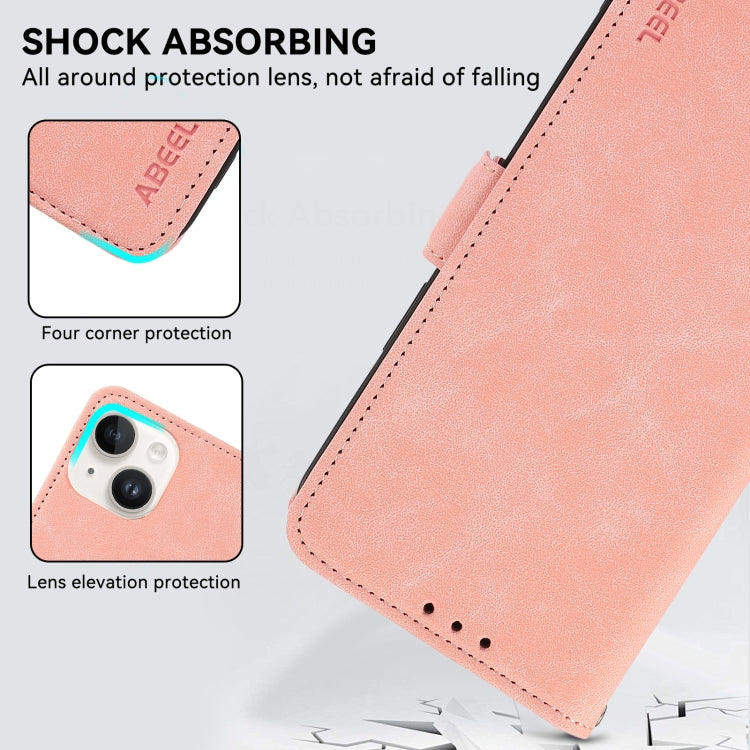 For OnePlus 13 ABEEL Frosted Magnetic RFID Leather Phone Case(Pink) - OnePlus Cases by buy2fix | Online Shopping UK | buy2fix