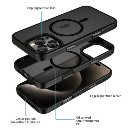 For iPhone 13 Pro Skin Feel Frosted MagSafe Magnetic Phone Case(Transparent Black) - iPhone 13 Pro Cases by buy2fix | Online Shopping UK | buy2fix