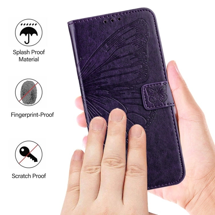 For Redmi K70 Ultra 5G Global Embossed Butterfly Leather Phone Case(Dark Purple) - Xiaomi Cases by buy2fix | Online Shopping UK | buy2fix