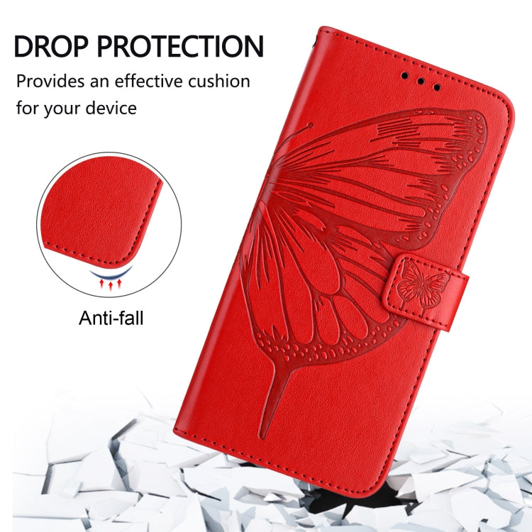 For Redmi K70 Ultra 5G Global Embossed Butterfly Leather Phone Case(Red) - Xiaomi Cases by buy2fix | Online Shopping UK | buy2fix