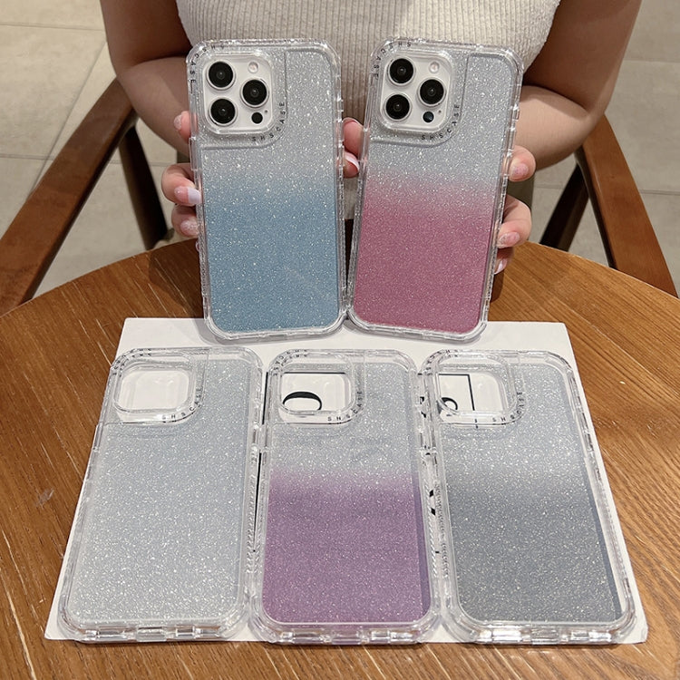 For iPhone 16 Plus TPU + PC + Glitter Paper Full Coverage Phone Case(Purple) - iPhone 16 Plus Cases by buy2fix | Online Shopping UK | buy2fix