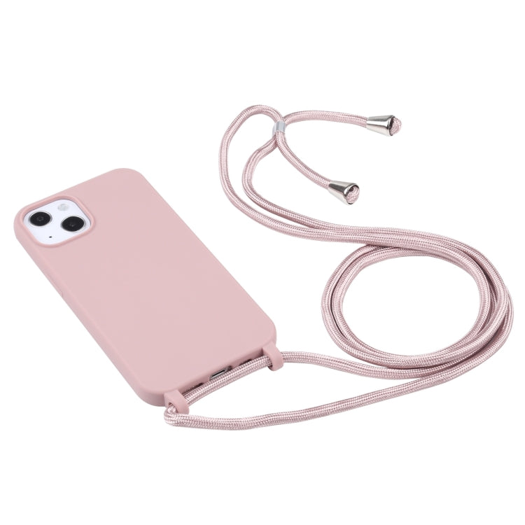 For iPhone 16 Pro Candy Colors TPU Protective Phone Case with Lanyard (Rose Gold) - iPhone 16 Pro Cases by buy2fix | Online Shopping UK | buy2fix