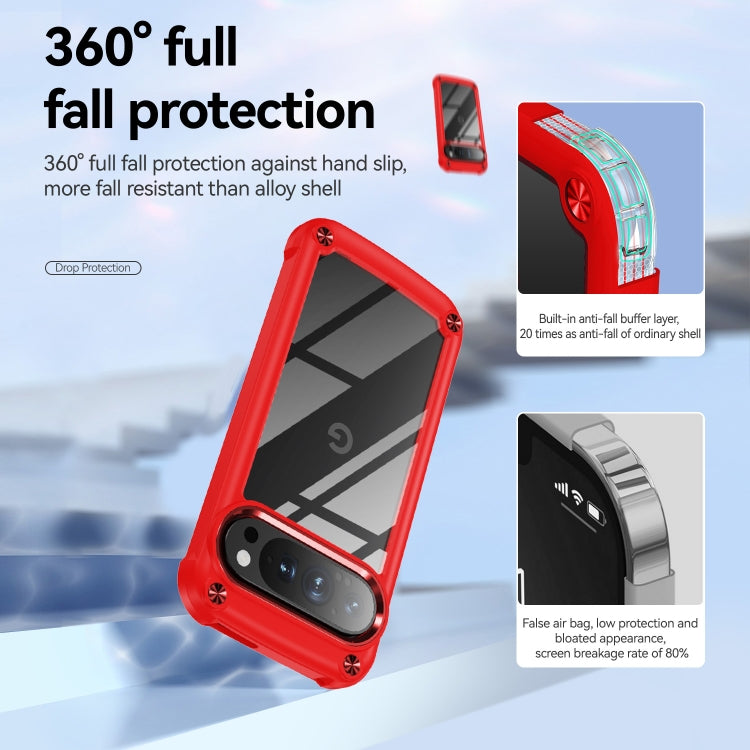 For Google Pixel 9 / 9 Pro TPU + PC Lens Protection Phone Case(Red) - Google Cases by buy2fix | Online Shopping UK | buy2fix