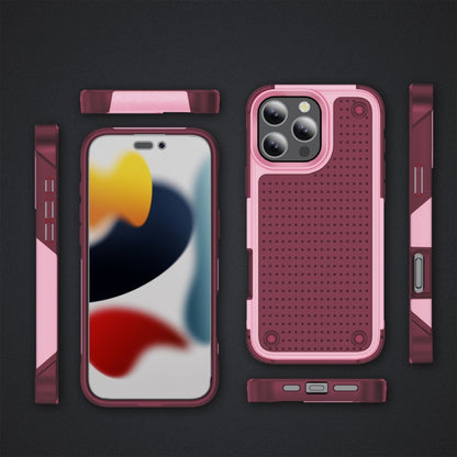 For iPhone 16 Pro Max PC + TPU Shockproof Protective Phone Case(Pink+Dark Red) - iPhone 16 Pro Max Cases by buy2fix | Online Shopping UK | buy2fix